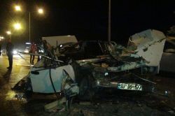 Kızıltepe’de otomobil TIR’a arkadan çarptı:1ölü