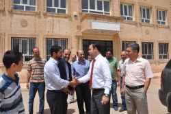 Kızıltepe Kaymakamı Suriyelilerin okulunu ziyaret etti