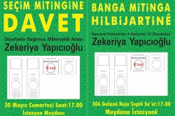 Zekeriya Yapıcıoğlu, "Barış ve kardeşlik isteyen herkesi İstasyon Meydanı'na bekliyorum"