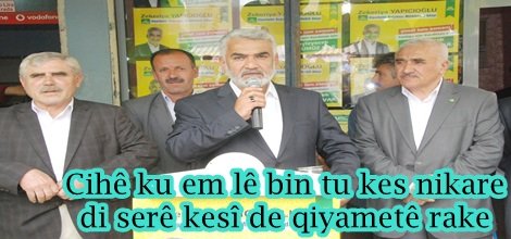 Cihê ku em lê bin tu kes nikare di serê kesî de qiyametê rake