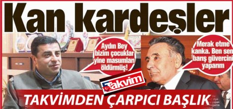 Takvim Gazetesi'nden çarpıcı başlık