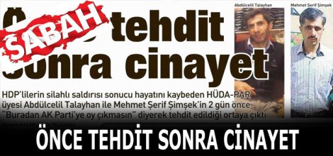 Önce Tehdit Sonra Cinayet