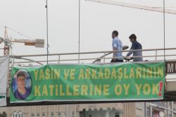 ‘Yasin ve arkadaşlarının katillerine oy yok!’