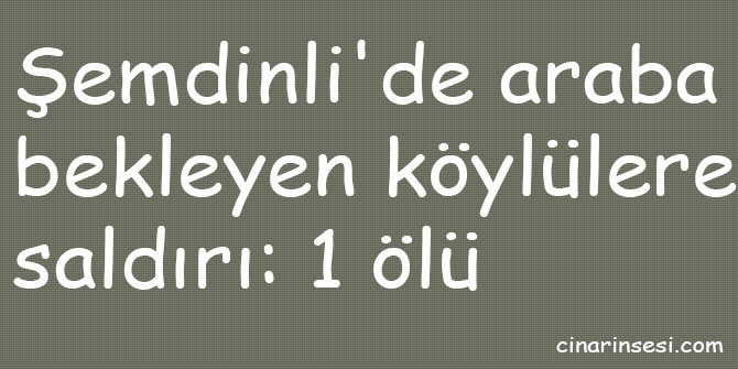 Şemdinli'de araba bekleyen köylülere saldırı: 1 ölü