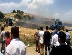 500 dönümlük buğday tarlasında yangın