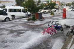 Yazın ortasında dolu yağışı-foto