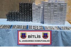 Bitlis’te kaçak sigara ve araç plakaları yakalandı-foto