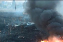 Gaziantep’te boş bir arazide çıkan anız yangını korkuttu