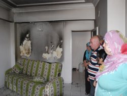 Elektrik tellerine konan güvercin yangına neden oldu-foto