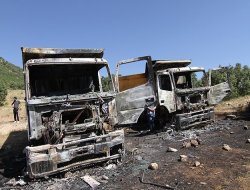 PKK Siirt'te iş makinelerini kundakladı