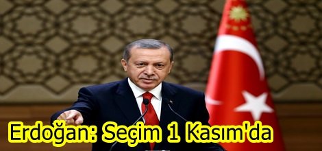 Erdoğan: Seçim 1 Kasım'da