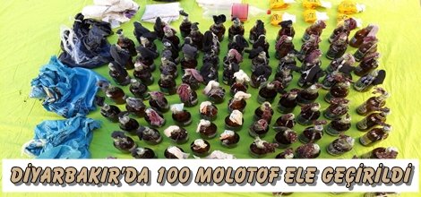 Diyarbakır’da 100 molotof ele geçirildi