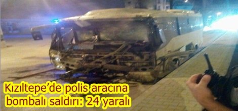 Kızıltepe’de polis aracına bombalı saldırı: 24 yaralı video foto