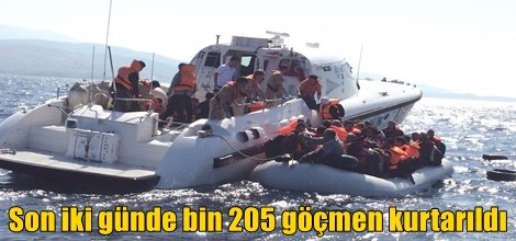 Son iki günde bin 205 göçmen kurtarıldı