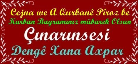 Çınarınsesi Olarak Kurban Bayramınızı Tebrik Ediyoruz