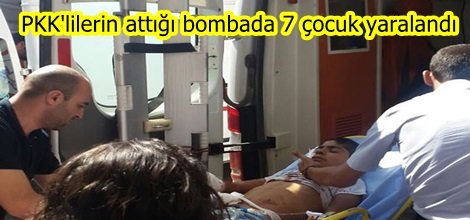 Diyarbakır'da PKK'lilerin attığı bomba 7 çocuğu yaraladı video foto
