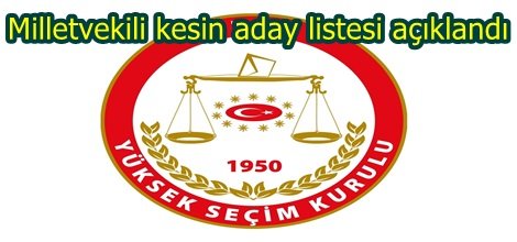 Milletvekili kesin aday listesi açıklandı