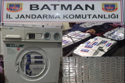 Batman’da çamaşır makinesinde kaçak sigara ele geçirildi