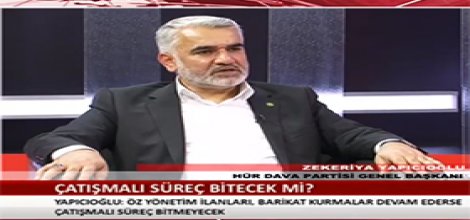 HÜDA PAR Genel Başkanı Zekeriya Yapıcıoğlu: Elimizi taşın altına koymaya hazırız