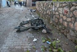 Bomba yüklü aracın patlama anı kamerada