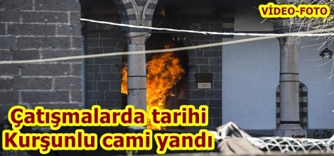 Çatışmalarda tarihi Kurşunlu cami yandı