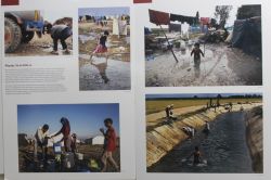 Mevsimlik tarım işçileri için resim sergisi