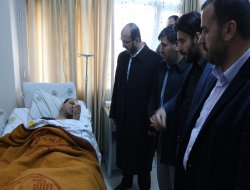 HÜDA PAR heyeti kaza geçiren AA müdürünü ziyaret etti