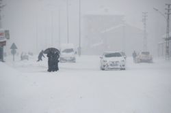Ağrı'da kardan dolayı köy yolları kapandı