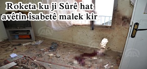 Roketa ku ji Sûrê hat avêtin îsabetê malek kir