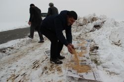 Yabani hayvanlar için doğaya 1 ton yem bırakıldı