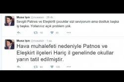 Ağrı Valisi kar tatili haberini sosyal medyadan duyurdu