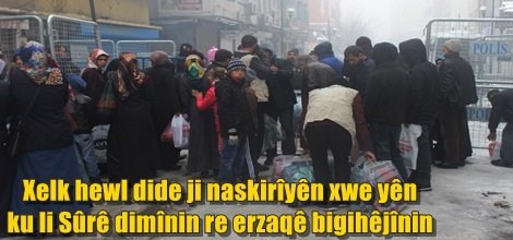Xelk hewl dide ji naskirîyên xwe yên ku li Sûrê dimînin re erzaqê bigihêjînin