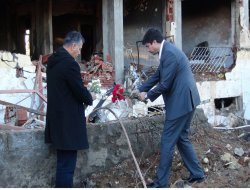 Bem-Bir-Sen Çınar'daki patlama yerinde incelemelerde bulundu