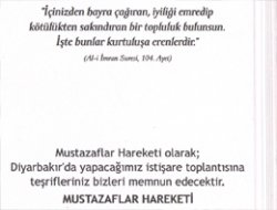 Mustazaflar Hareketi Toplumun Önde Gelenlerini "İstişareye" Davet Ediyor
