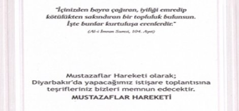 Mustazaflar Hareketi'nden 'İstişareye' Davet