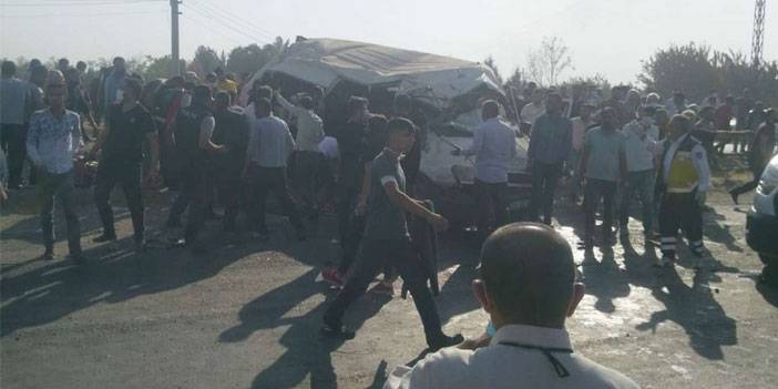 Diyarbakır Bismil'de tekstil işçilerini taşıyan minibüs kaza yaptı: 2 ölü 15 yaralı